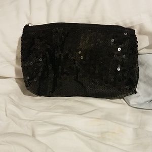 Black Sequin Makeup Bag